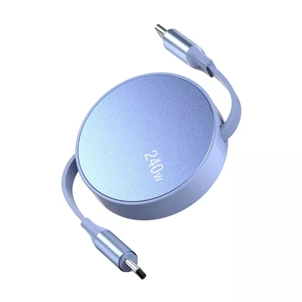 Retractable USB-C to USB-C 240W Charging Cable – Fast Charge & Data Transfer